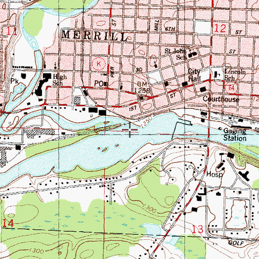Topographic Map of Prairie River, WI