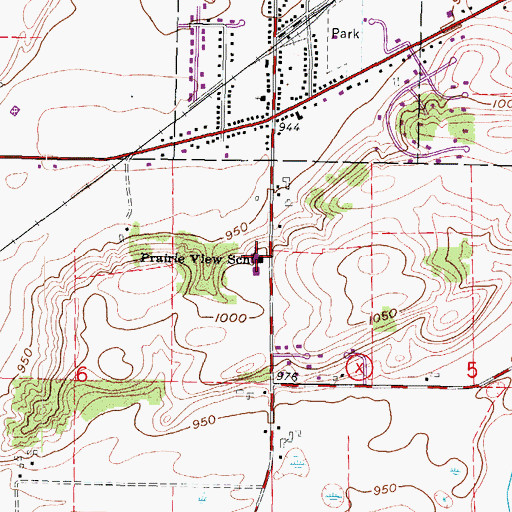 Topographic Map of Prairie View Elementary School, WI