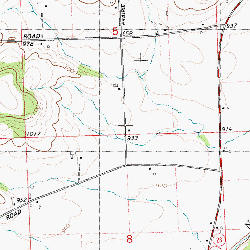 Topographic Map of Prairie View School, WI