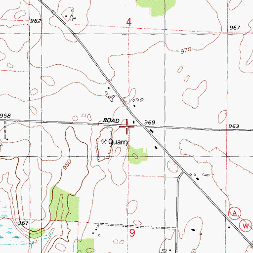 Topographic Map of Prairie View School, WI
