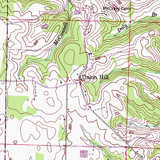 Topographic Map of Union Hill, AL