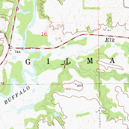 Topographic Map of Pratt Creek, WI