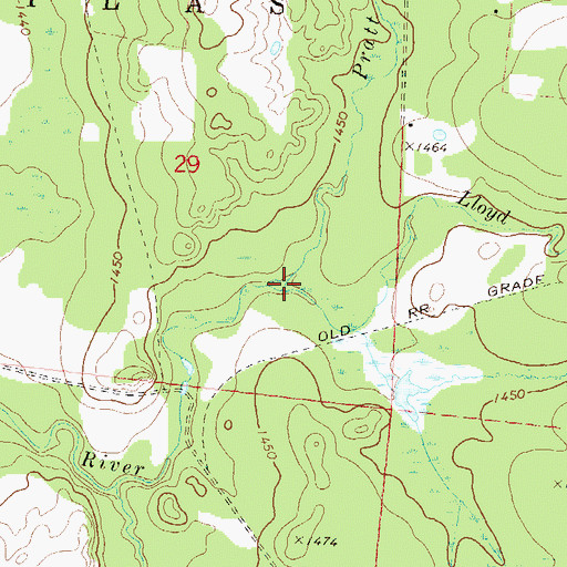 Topographic Map of Pratt Creek, WI