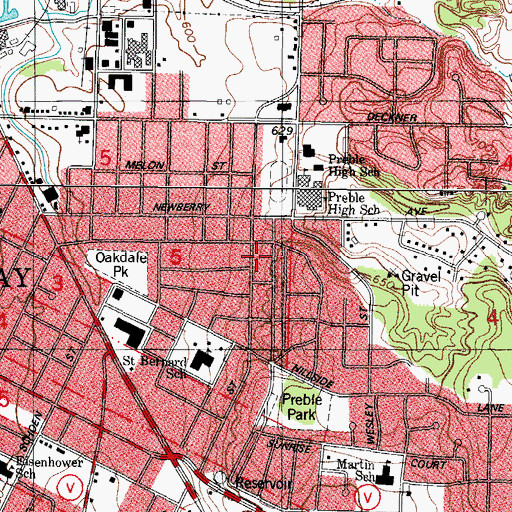 Topographic Map of Preble, WI