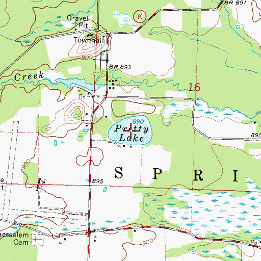 Topographic Map of Pretty Lake, WI