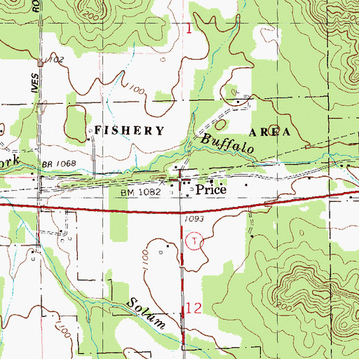 Topographic Map of Price, WI