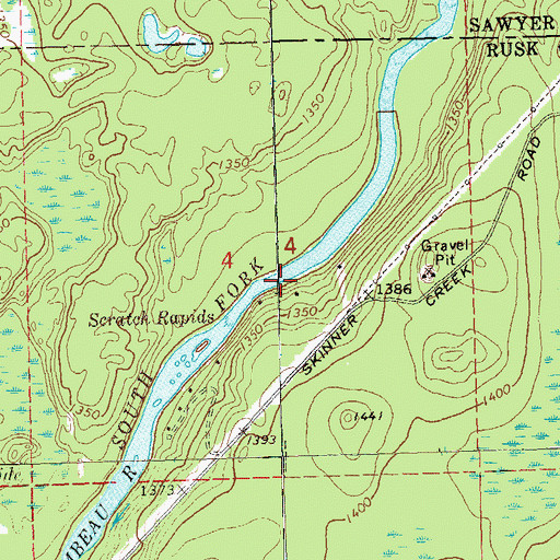 Topographic Map of Price Creek, WI