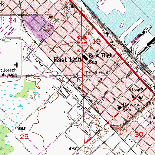 Topographic Map of Priest Field, WI