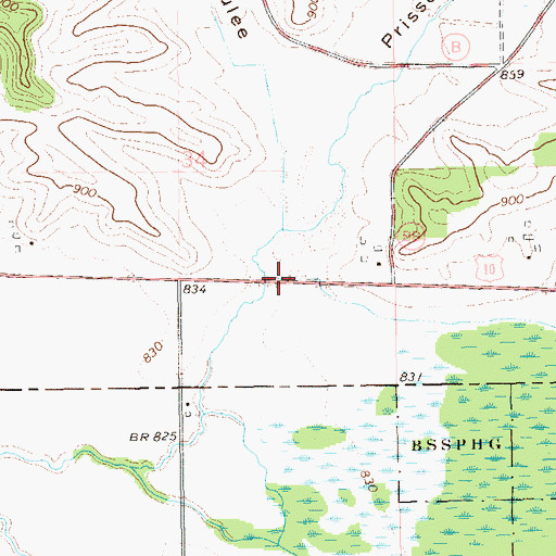 Topographic Map of Prissel Valley, WI