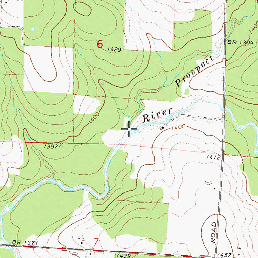 Topographic Map of Prospect Creek, WI