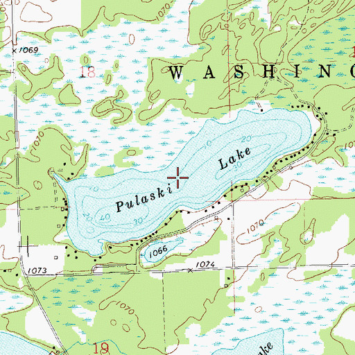Topographic Map of Pulaski Lake, WI
