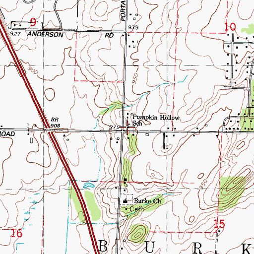 Topographic Map of Pumpkin Hollow Elementary School, WI