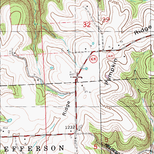 Topographic Map of Pumpkin Ridge, WI