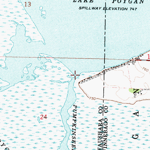 Topographic Map of Pumpkinseed Creek, WI