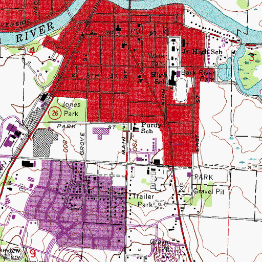 Topographic Map of Purdy Elementary School, WI