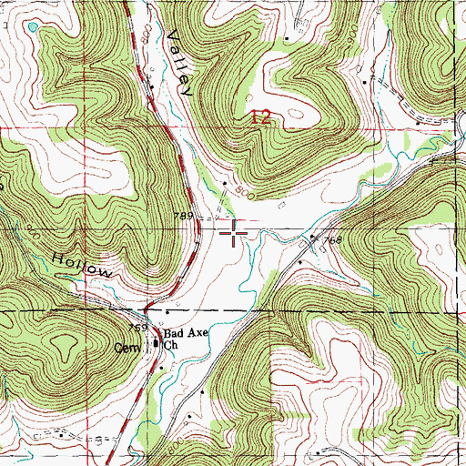 Topographic Map of Purdy Valley, WI