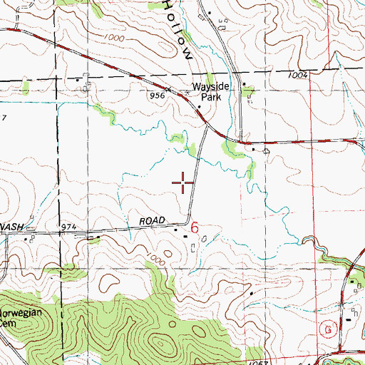Topographic Map of Quaker Valley, WI