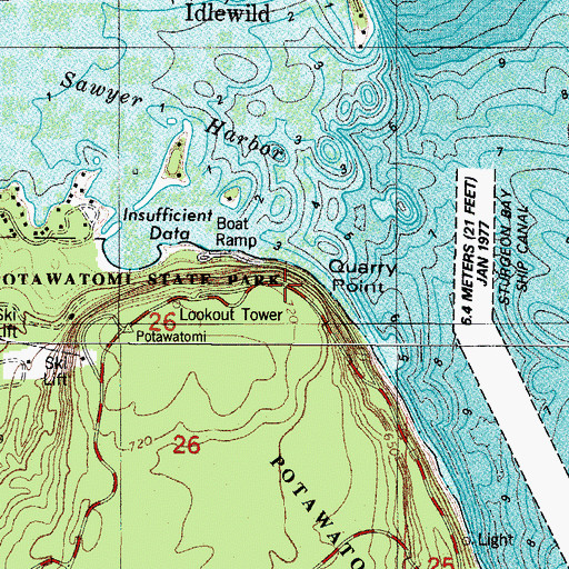 Topographic Map of Quarry Point, WI