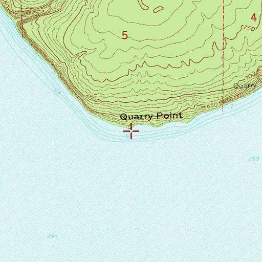 Topographic Map of Quarry Point, WI