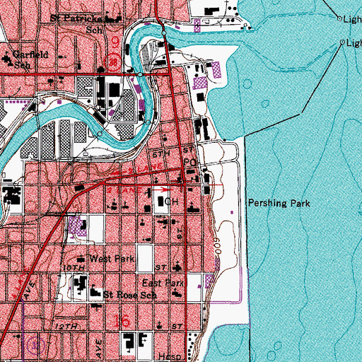 Topographic Map of Racine, WI