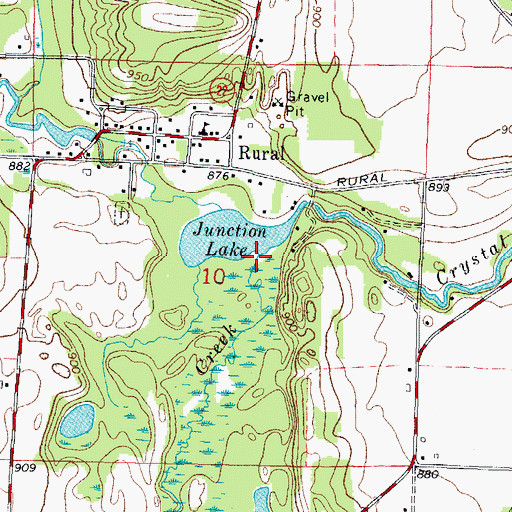 Topographic Map of Radley Creek, WI