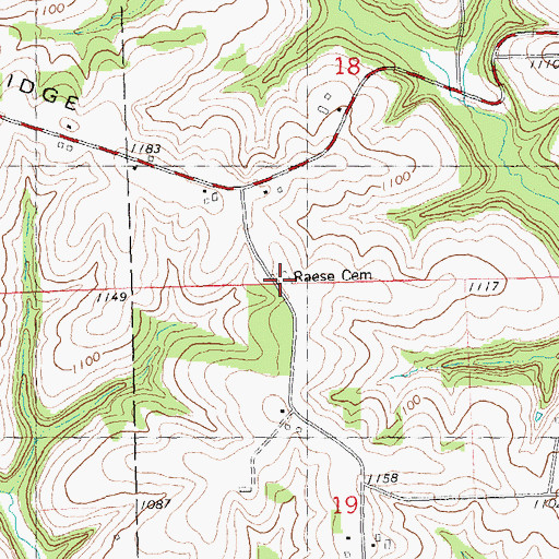 Topographic Map of Raese Cemetery, WI