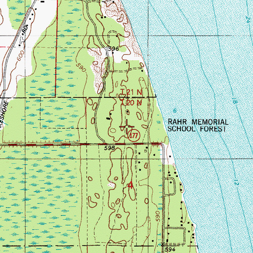 Topographic Map of Rahr Memorial School Forest, WI