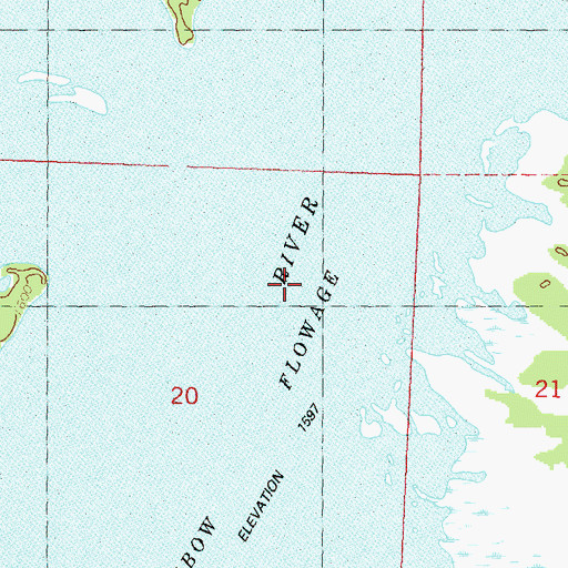 Topographic Map of Rainbow Flowage, WI