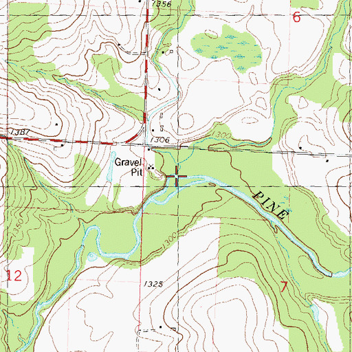 Topographic Map of Rajek Creek, WI