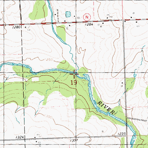 Topographic Map of Randall Creek, WI