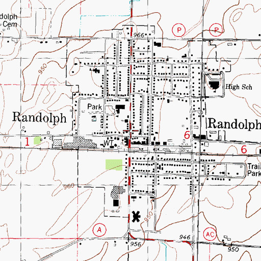 Topographic Map of Randolph, WI