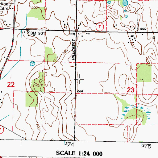 Topographic Map of Randolph School, WI