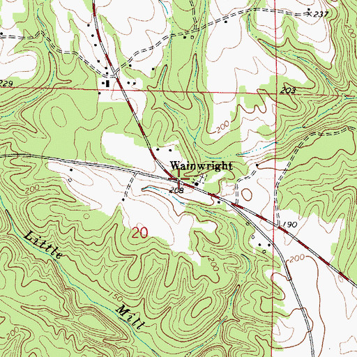 Topographic Map of Wainwright, AL