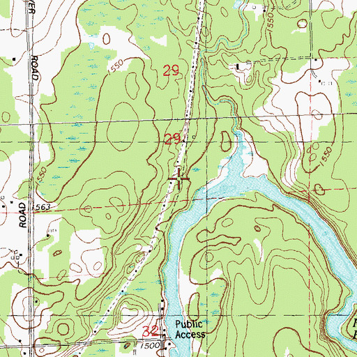 Topographic Map of Bosner Creek, WI