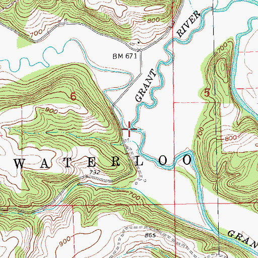 Topographic Map of Rattlesnake Creek, WI