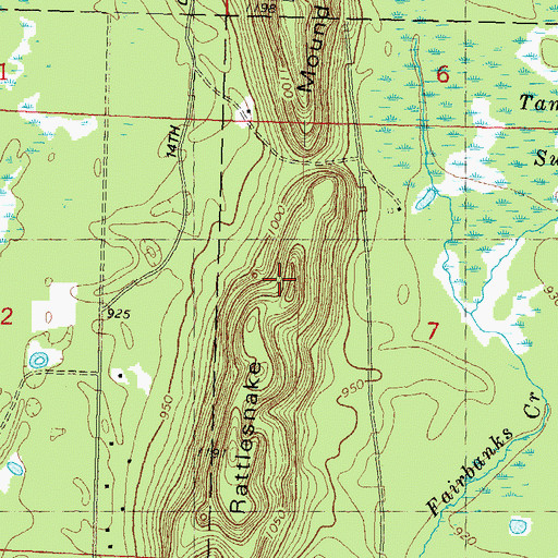 Topographic Map of Rattlesnake Mound, WI