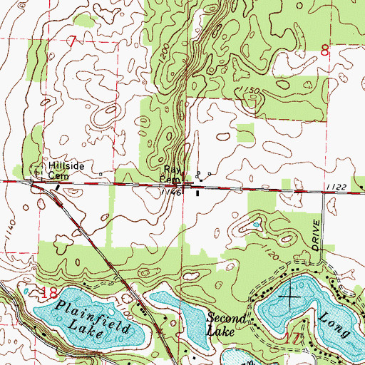 Topographic Map of Ray Cemetery, WI