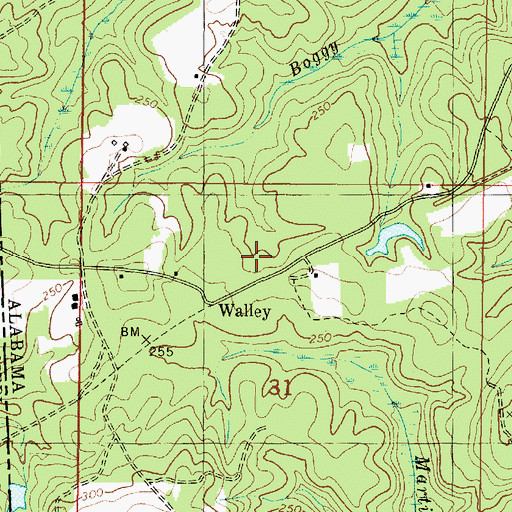 Topographic Map of Walley, AL