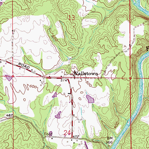 Topographic Map of Wallstown, AL