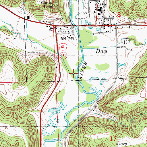 Topographic Map of Reads Creek, WI