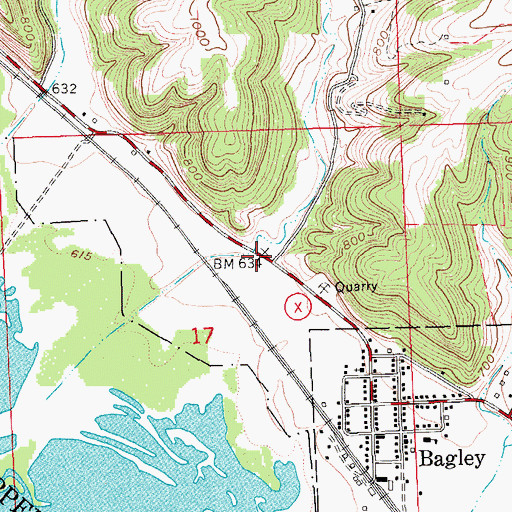Topographic Map of Ready Hollow, WI