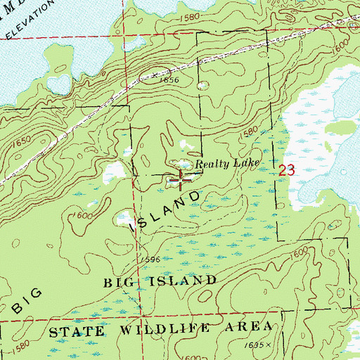 Topographic Map of Realty Lake, WI