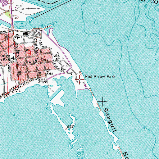 Topographic Map of Red Arrow Park, WI