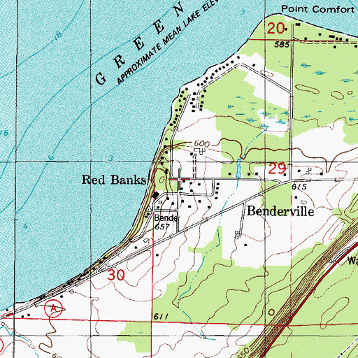 Topographic Map of Red Banks, WI