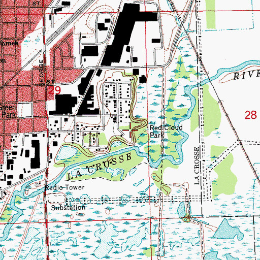 Topographic Map of Red Cloud Park, WI