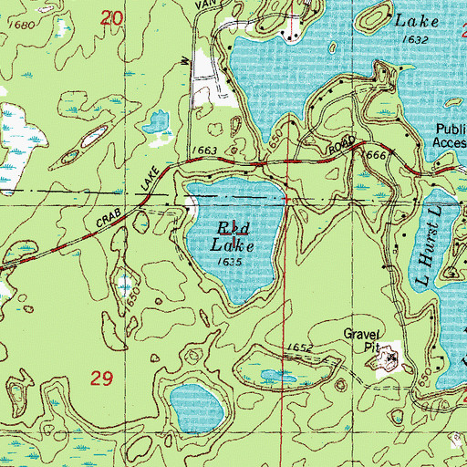 Topographic Map of Red Lake, WI