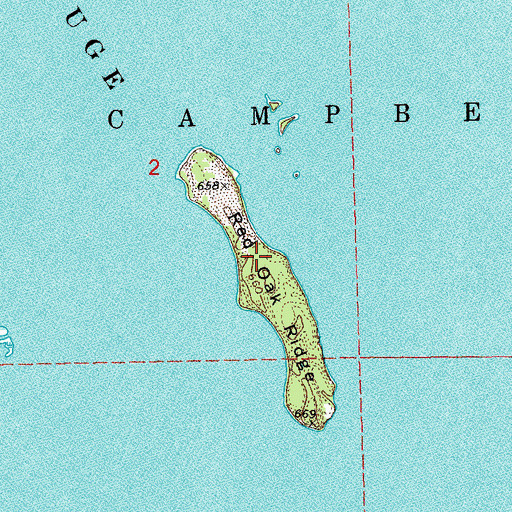 Topographic Map of Red Oak Ridge, WI