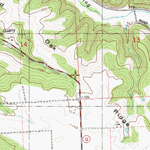 Topographic Map of Red Oak Ridge, WI