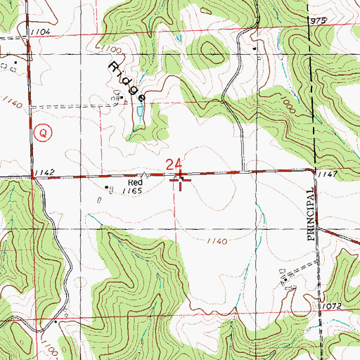 Topographic Map of Red Oak School, WI