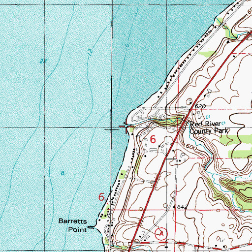 Topographic Map of Red River, WI